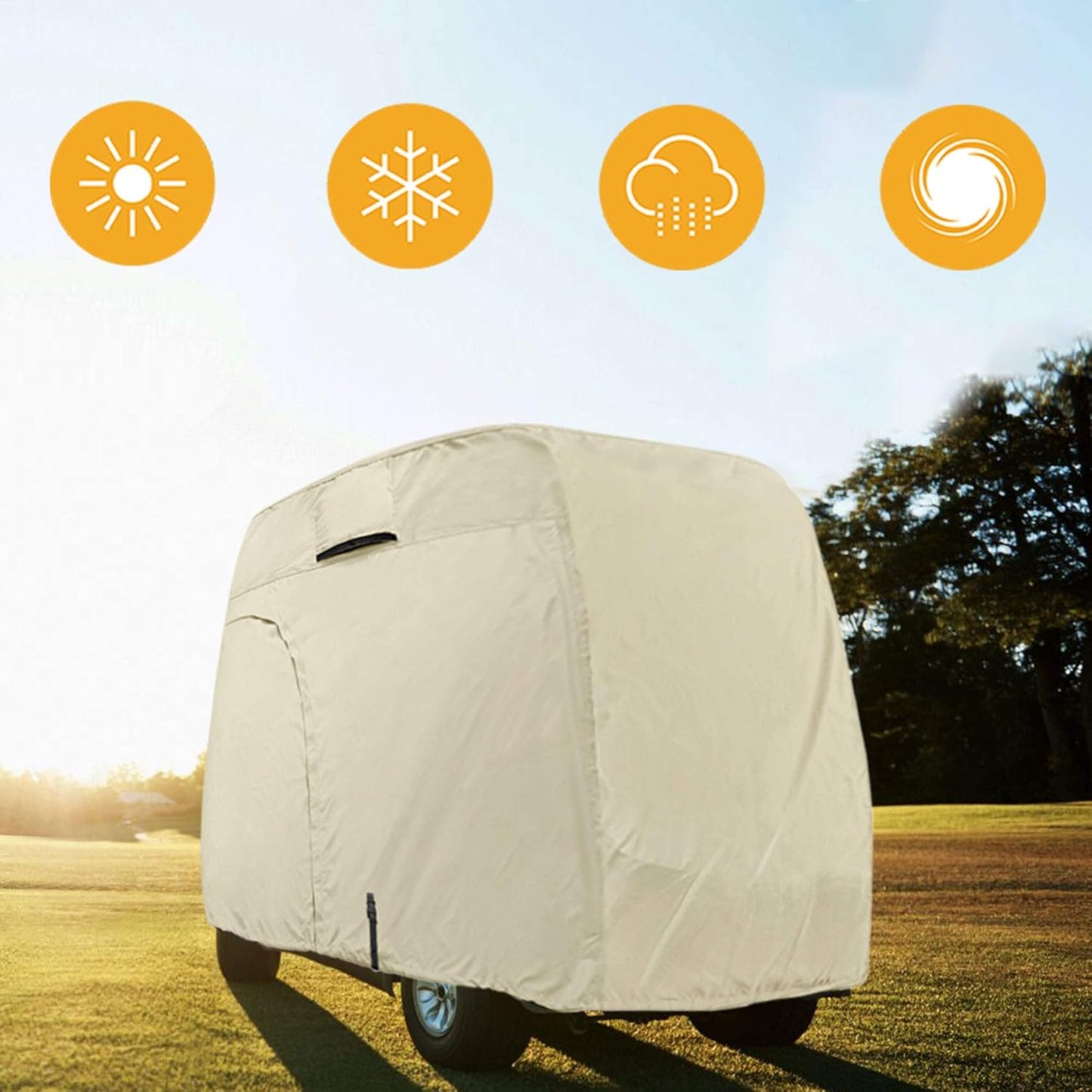 Waterproof Golf Cart Cover Universal Fits for Most Brand 2/4/6 Passenger Car