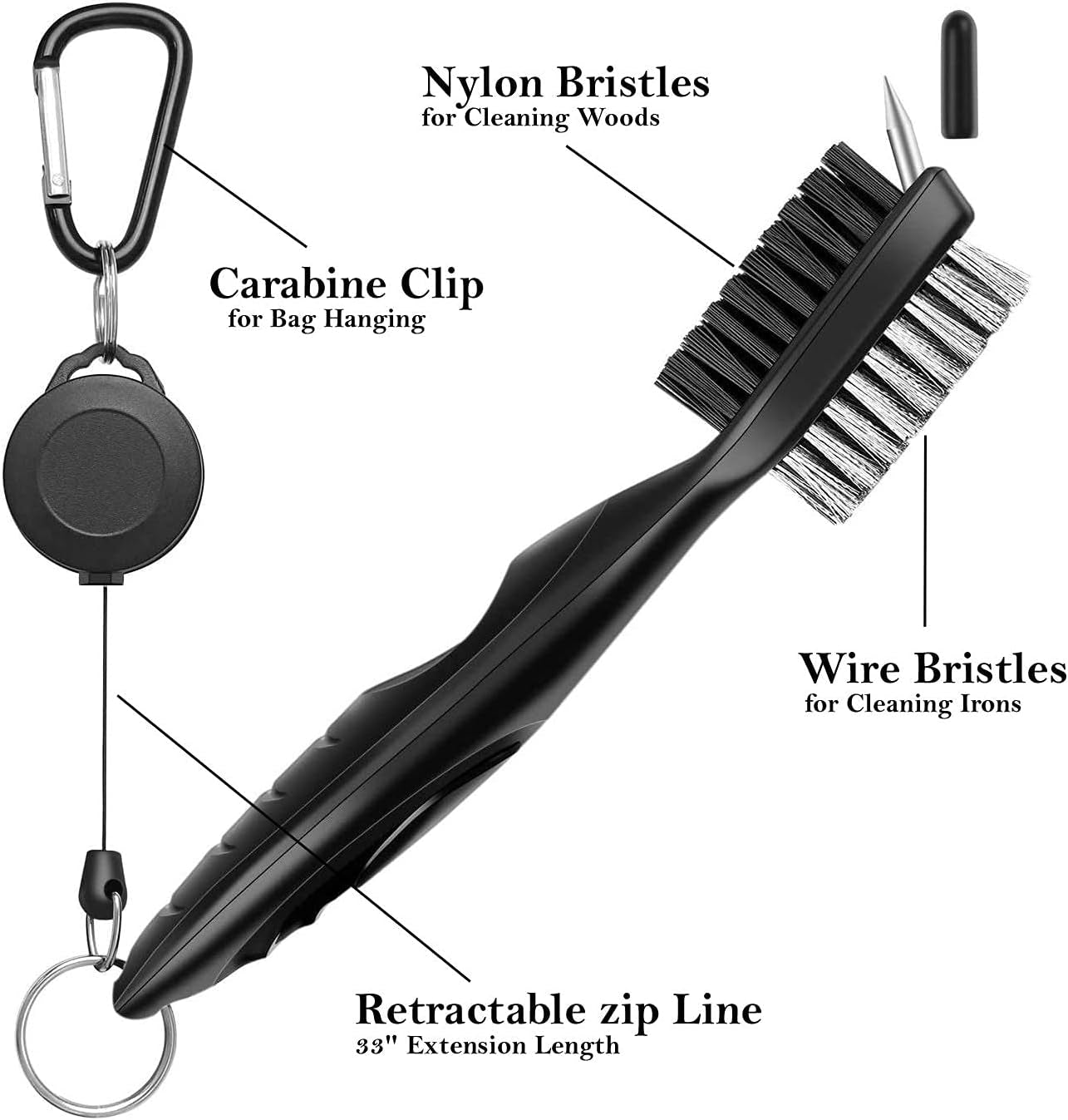 Golf Towel with Clip and Accessories Set - Cleaning Brush, Club Cleaner - Gift for Men, Women