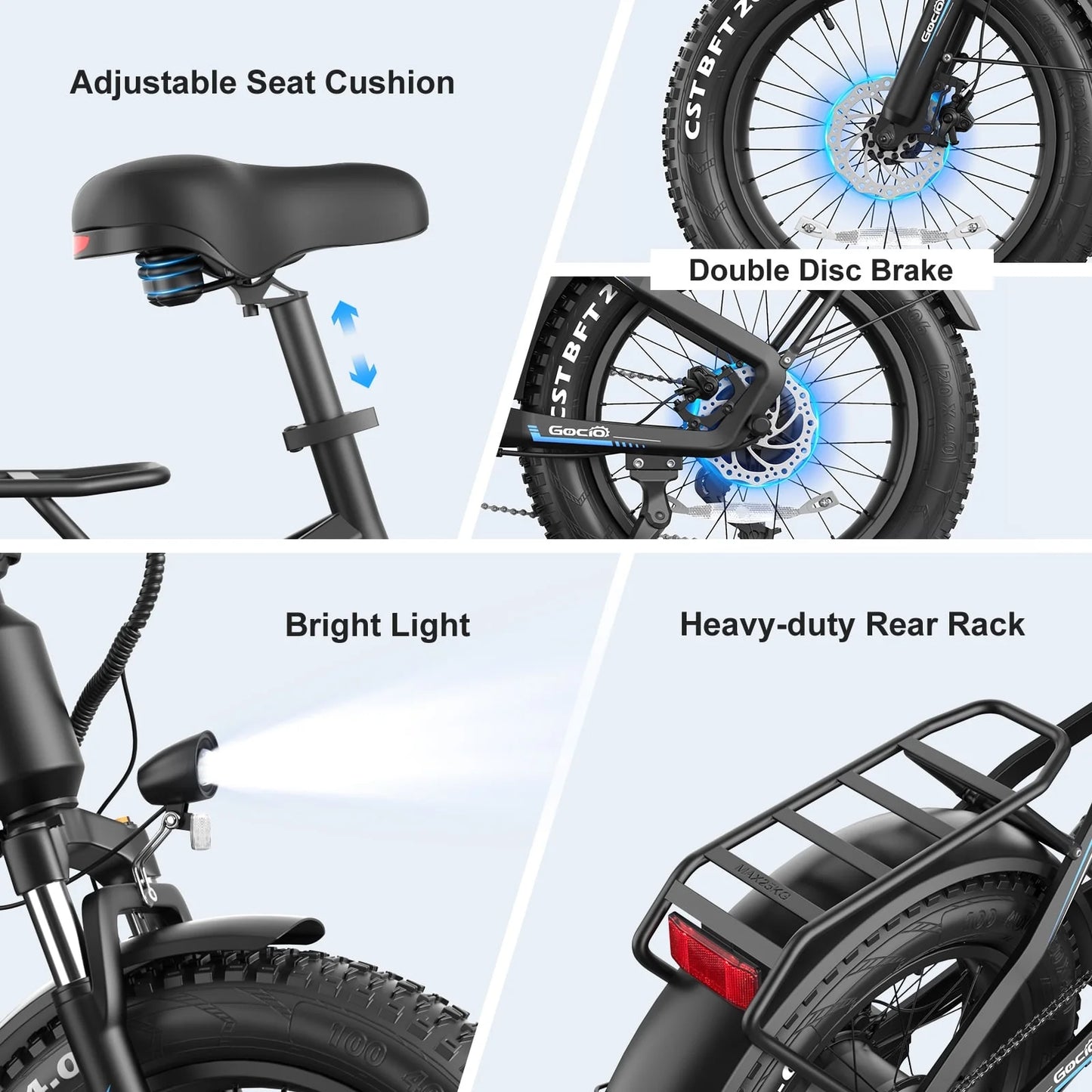 Electric Bike for Adults, Peak 1025W Mountain E Bike, 48V 13AH Removable Lithium-Ion Battery Ebikes, 20"X4.0" Fat Tire Electric Bicycles, 3A Fast Charge, 60 Miles Man Woman UL2849 Certified