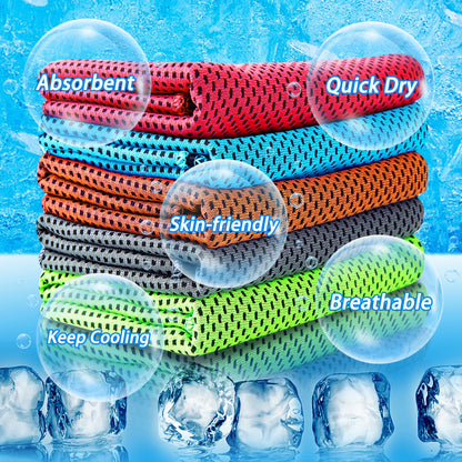 30PCS Cooling Towels Ice Towel for Neck and Face, Gym Yoga Towel Microfiber Breathable Chilly Cool Exercise Towel for Running, Fitness, Camping, Outdoor Sport (Random Color)