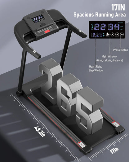Treadmill Folding Electric Treadmill Bluetooth Voice Control Exercise Treadmill for Home Office Speed Range of 0.5 to 7.5 Mph