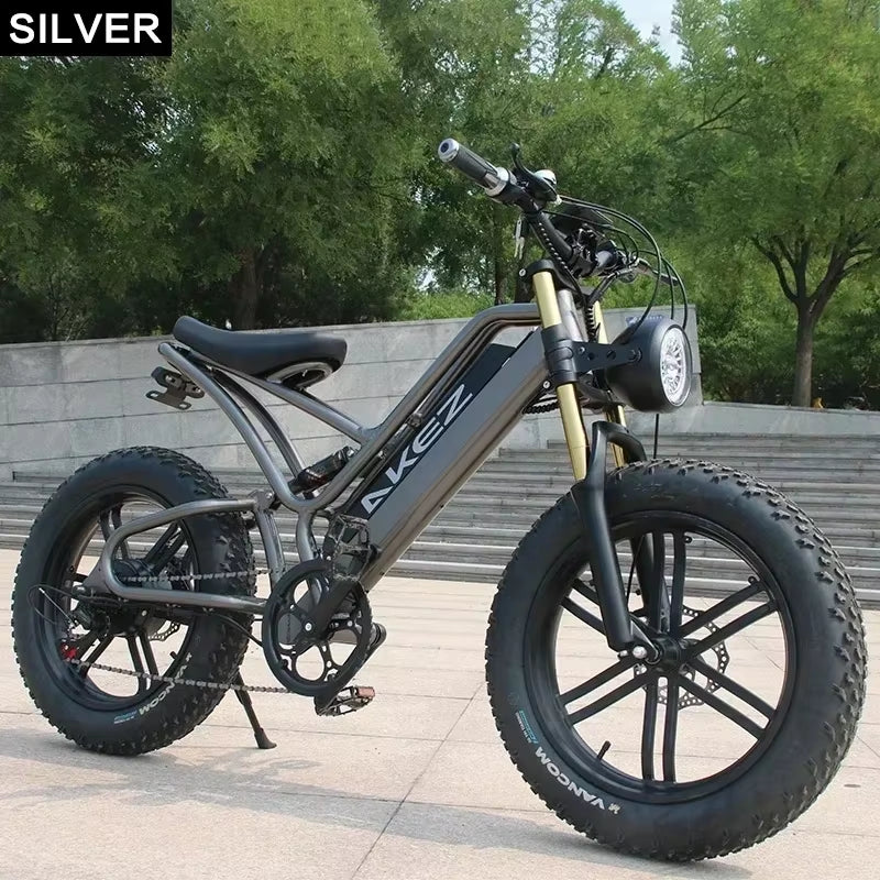 AKEZ Mountain Electric Bike 750W Motor 48V17.5AH Battery 21Speed Urban E-Bicycle Hydraulic Shock-Absorbing Power-Assisted E-Bike