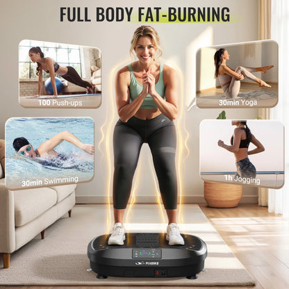 Vibration Plate, Whole Body Workout Vibration Fitness Platform for Lymphatic Drainage, with 2 Resistance Bands