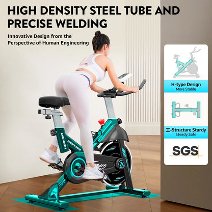 Magnetic Exercise Bike Stationary Bike for Home Gym Indoor Cycling Bike W/Comfortable Seat Cushion 350Lbs