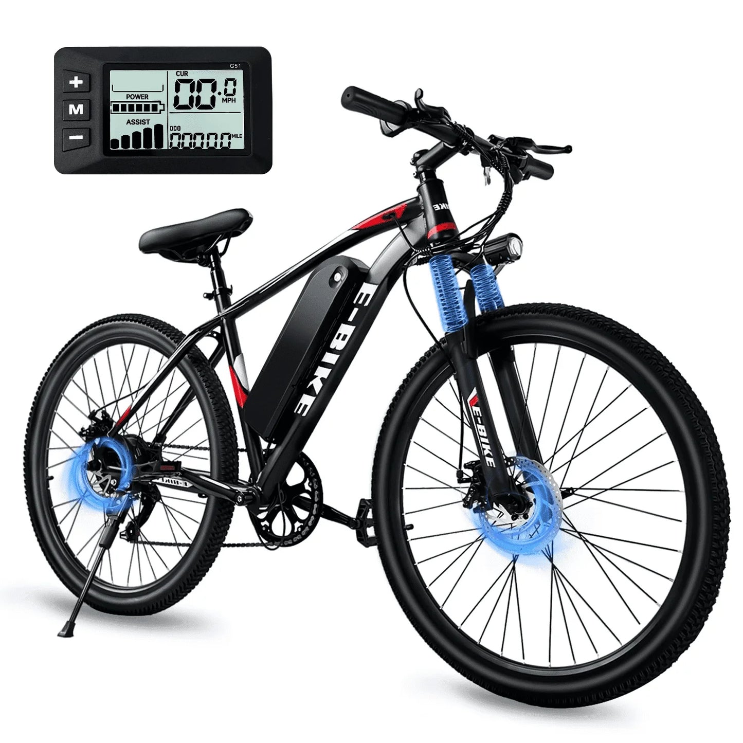 Electric Bike for Adults 750W Peak Motor, 25 Mph Ebike, 26" Tire Electric Bicycles with Max 15° Uphill, 36V 12Ah Battery, 45 Miles PAS Range, E Bikes for Adults and Teens,E-Mountain Bike, UL 2849