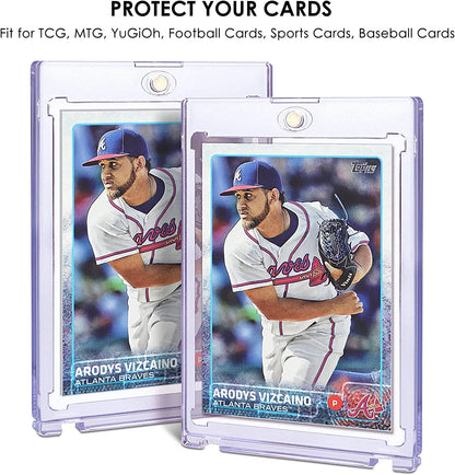 25 Ct Magnetic Card Holder for Trading Cards, 35PT Baseball Card Case Magnet Toploaders Sports Card Protectors with UV Protection Fit for TCG, MTG, Football Cards