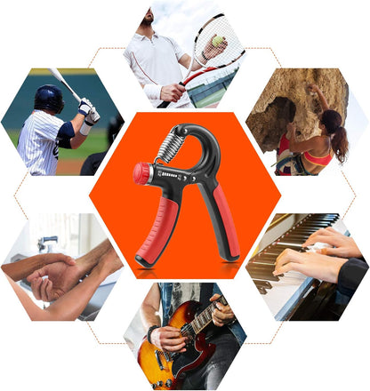 Grip Strength Trainer, Hand Grip Strengthener, Grip Strengthener, Adjustable Resistance, Forearm Strengthener, Perfect for Musicians Athletes