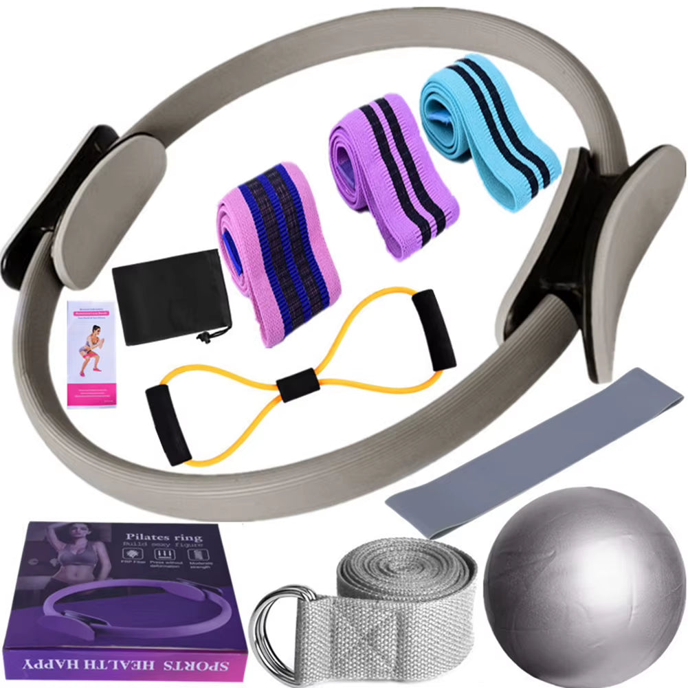 11Pcs Yoga Set Home Workout Equipment Yoga Ball/Figure 8 Resistance Band/Yoga Band Home Pilates Kit Ergonomic for Gym Men Women