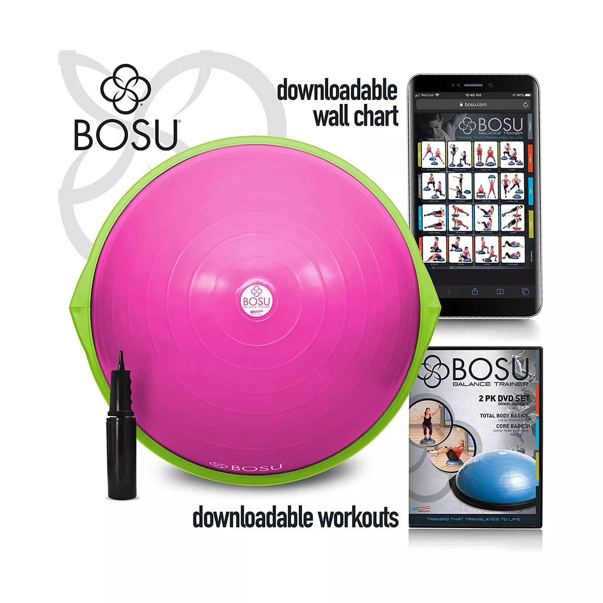 Bosu Multi Functional Home Gym 26" Original Balance Strength Trainer