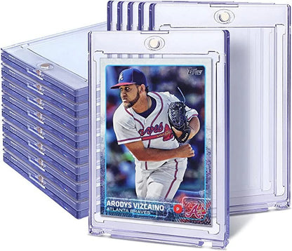 25 Ct Magnetic Card Holder for Trading Cards, 35PT Baseball Card Case Magnet Toploaders Sports Card Protectors with UV Protection Fit for TCG, MTG, Football Cards