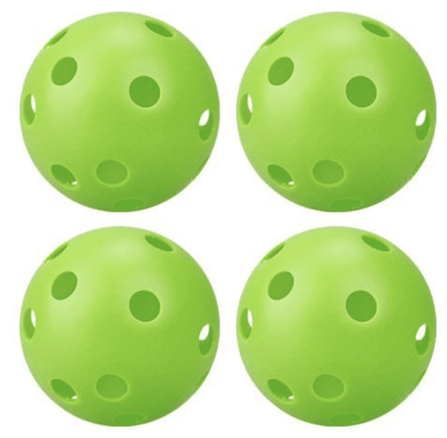 Sports Indoor Outdoor Pickleball 40 Hole, 4 Pack - Green