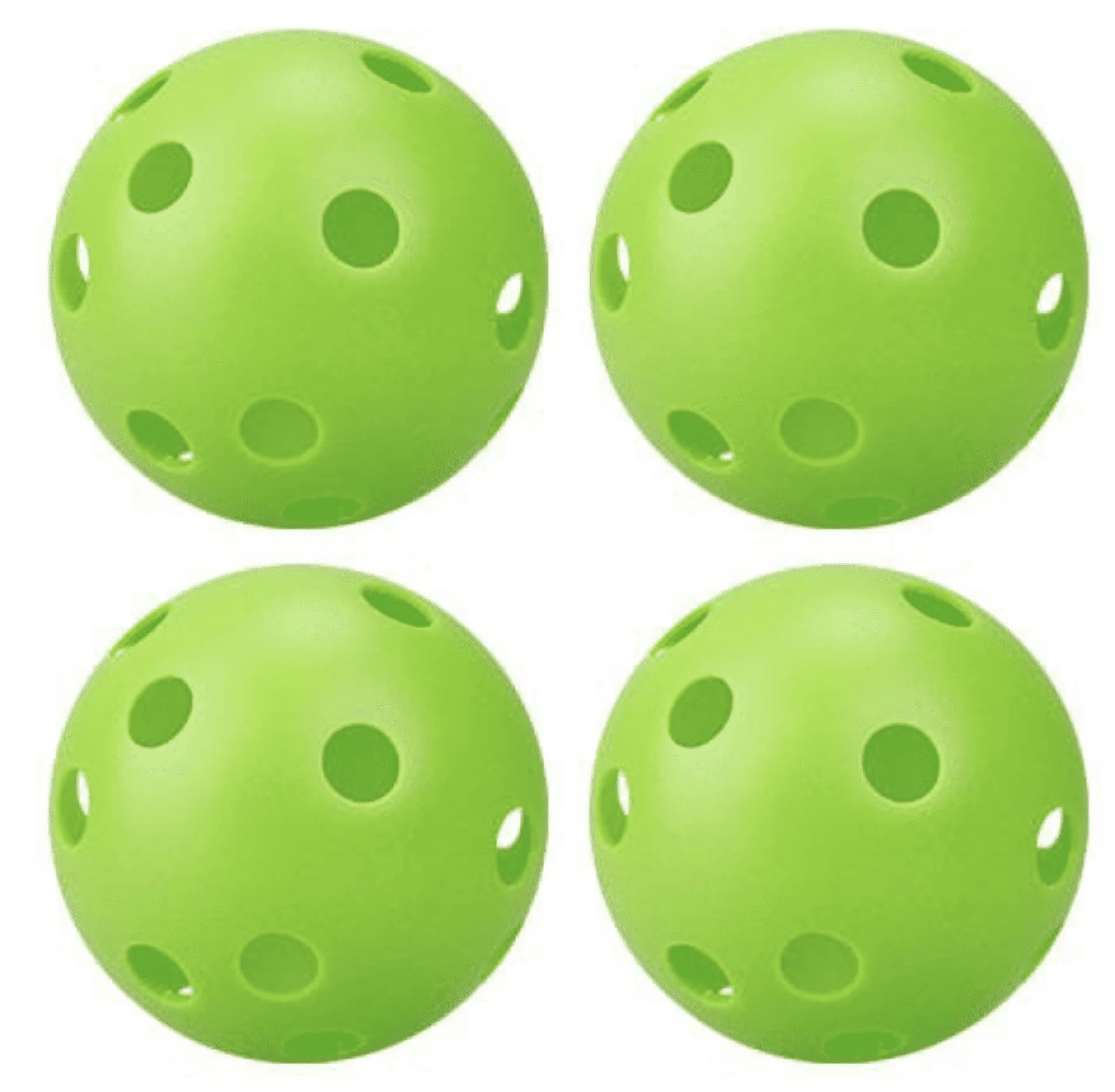 Sports Indoor Outdoor Pickleball 40 Hole, 4 Pack - Green