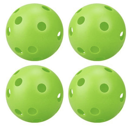 Sports Indoor Outdoor Pickleball 40 Hole, 4 Pack - Green