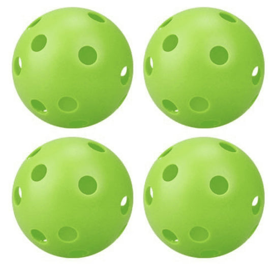 Sports Indoor Outdoor Pickleball 40 Hole, 4 Pack - Green