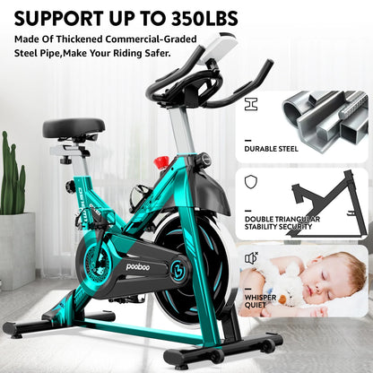 Magnetic Exercise Bike Stationary Bike for Home Gym Indoor Cycling Bike W/Comfortable Seat Cushion 350Lbs