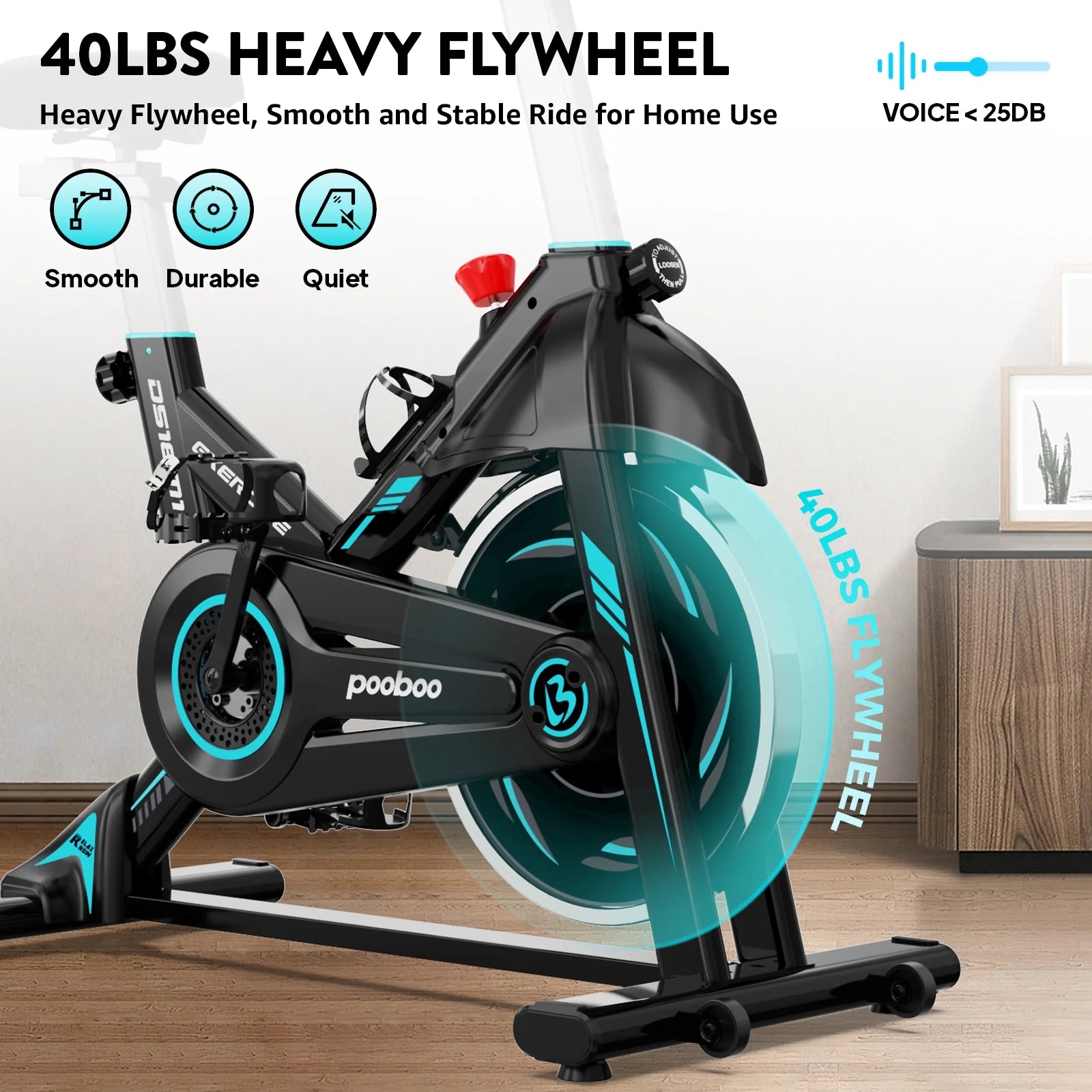 Magnetic Exercise Bike Stationary Bike for Home Gym Indoor Cycling Bike W/Comfortable Seat Cushion 350Lbs
