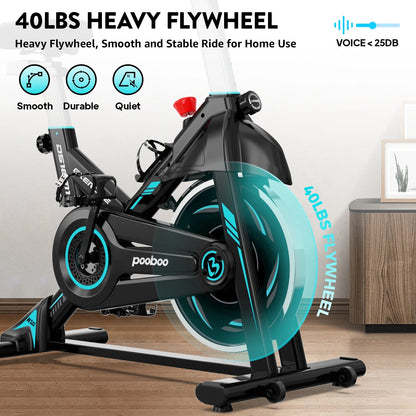 Magnetic Exercise Bike Stationary Bike for Home Gym Indoor Cycling Bike W/Comfortable Seat Cushion 350Lbs