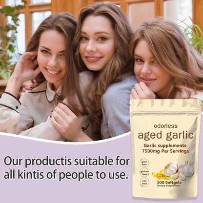 Organic Aged Garlic Extract 7500Mg Odorless – 200 Softgels | Org Anic, Non-Gmo