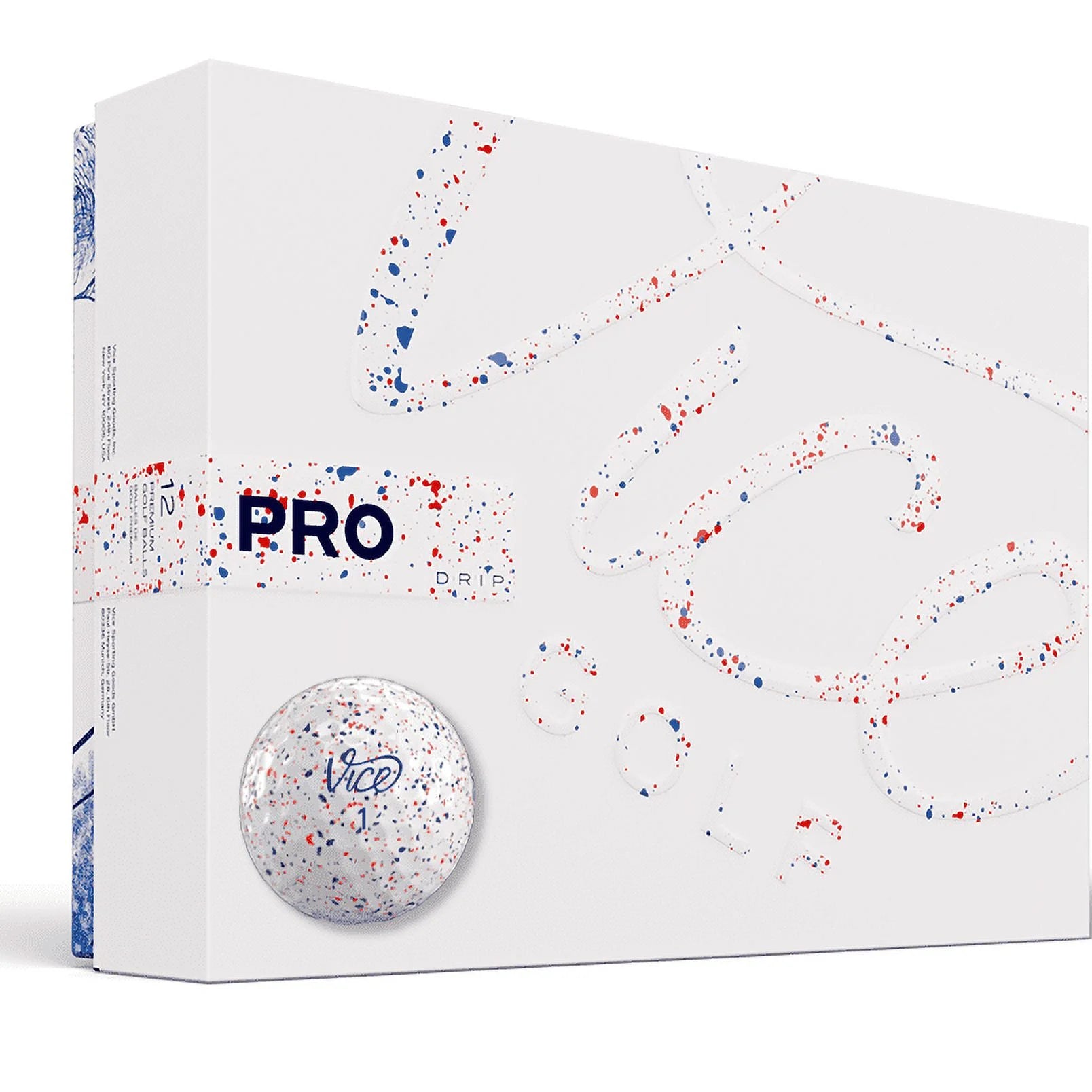 Pro Red & Blue Drip Golf Balls - 1 Dozen