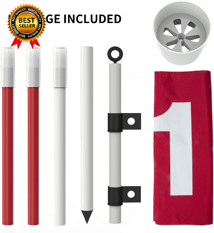 Golf Flagstick 6Ft Golf Flag and Cup for Yard Pro Detachable Golf Hole Cup