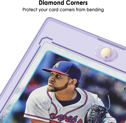 25 Ct Magnetic Card Holder for Trading Cards, 35PT Baseball Card Case Magnet Toploaders Sports Card Protectors with UV Protection Fit for TCG, MTG, Football Cards