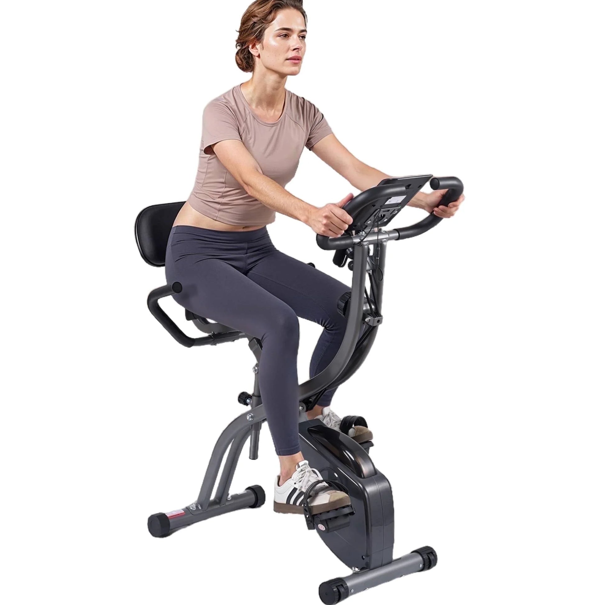 3In1 Folding Exercise Bike Magnetic Upright Bike with 10 Levels of Adjustable Resistance Indoor Cycling Stationary Exercise Bike Perfect for Home Use