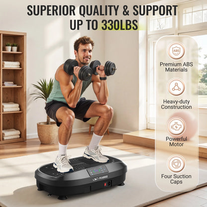 Vibration Plate, Whole Body Workout Vibration Fitness Platform for Lymphatic Drainage, with 2 Resistance Bands