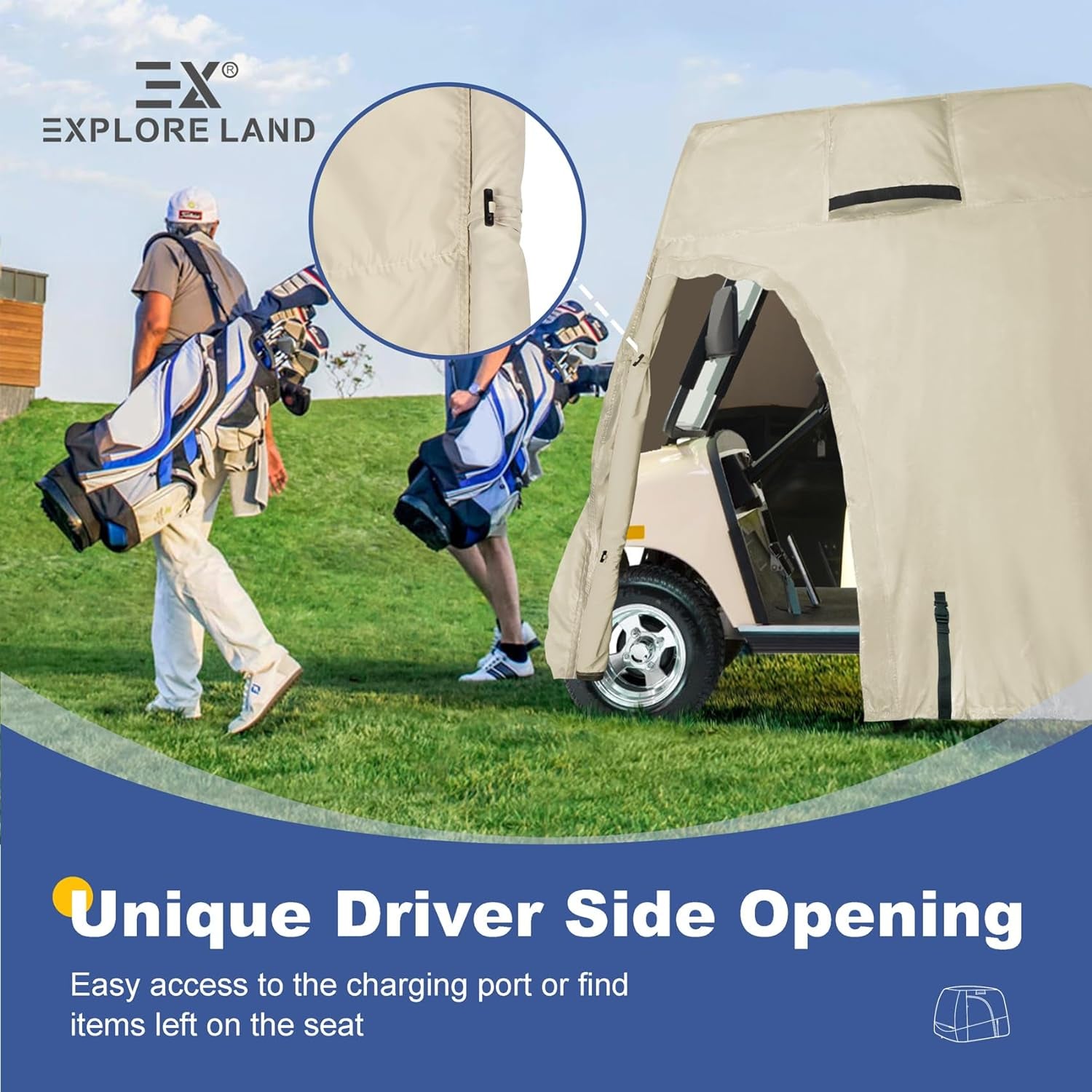 Waterproof Golf Cart Cover Universal Fits for Most Brand 2/4/6 Passenger Car