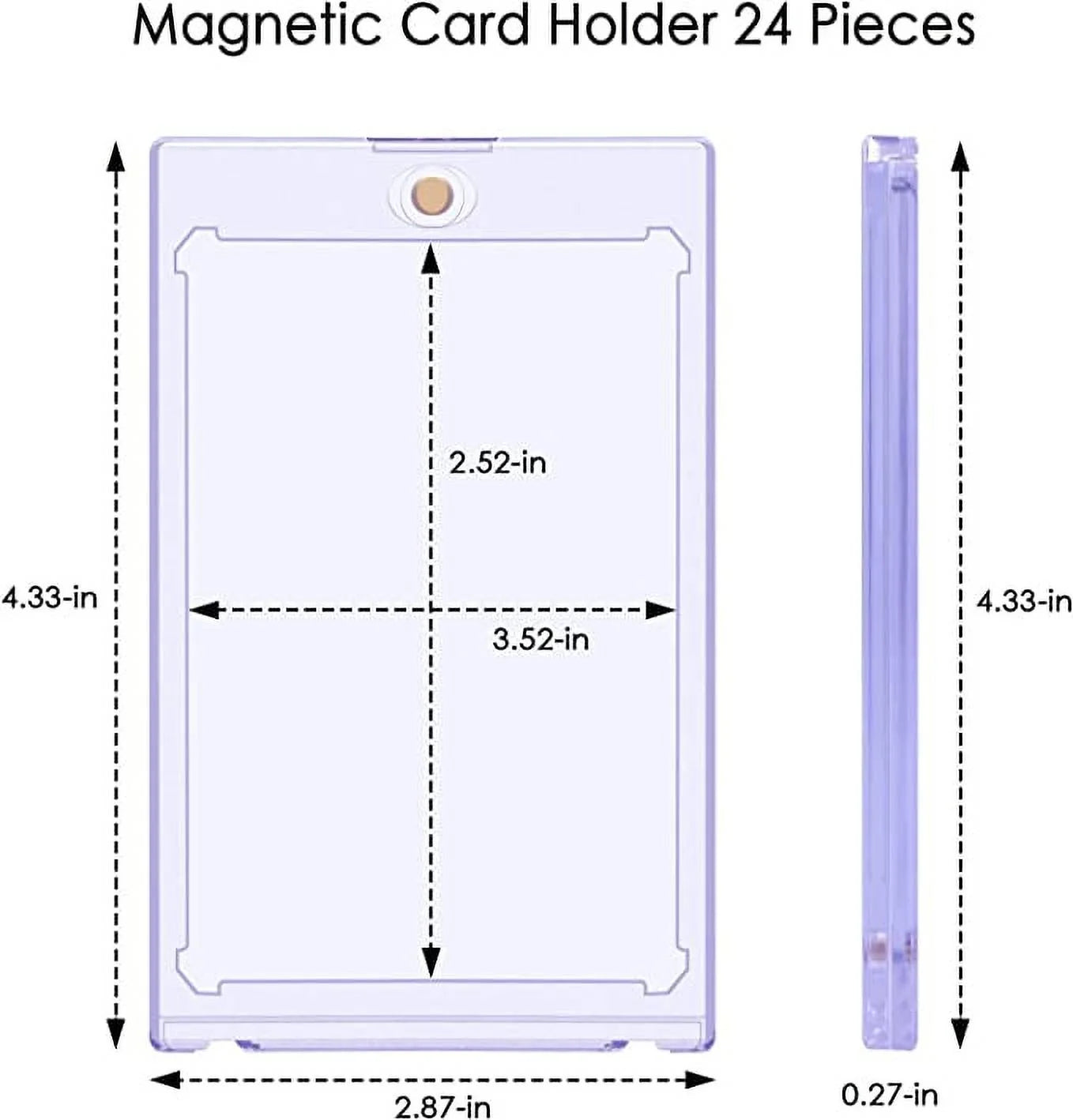 25 Ct Magnetic Card Holder for Trading Cards, 35PT Baseball Card Case Magnet Toploaders Sports Card Protectors with UV Protection Fit for TCG, MTG, Football Cards