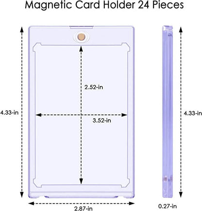 25 Ct Magnetic Card Holder for Trading Cards, 35PT Baseball Card Case Magnet Toploaders Sports Card Protectors with UV Protection Fit for TCG, MTG, Football Cards