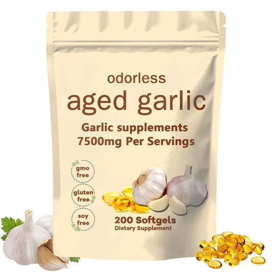 Organic Aged Garlic Extract 7500Mg Odorless – 200 Softgels | Org Anic, Non-Gmo