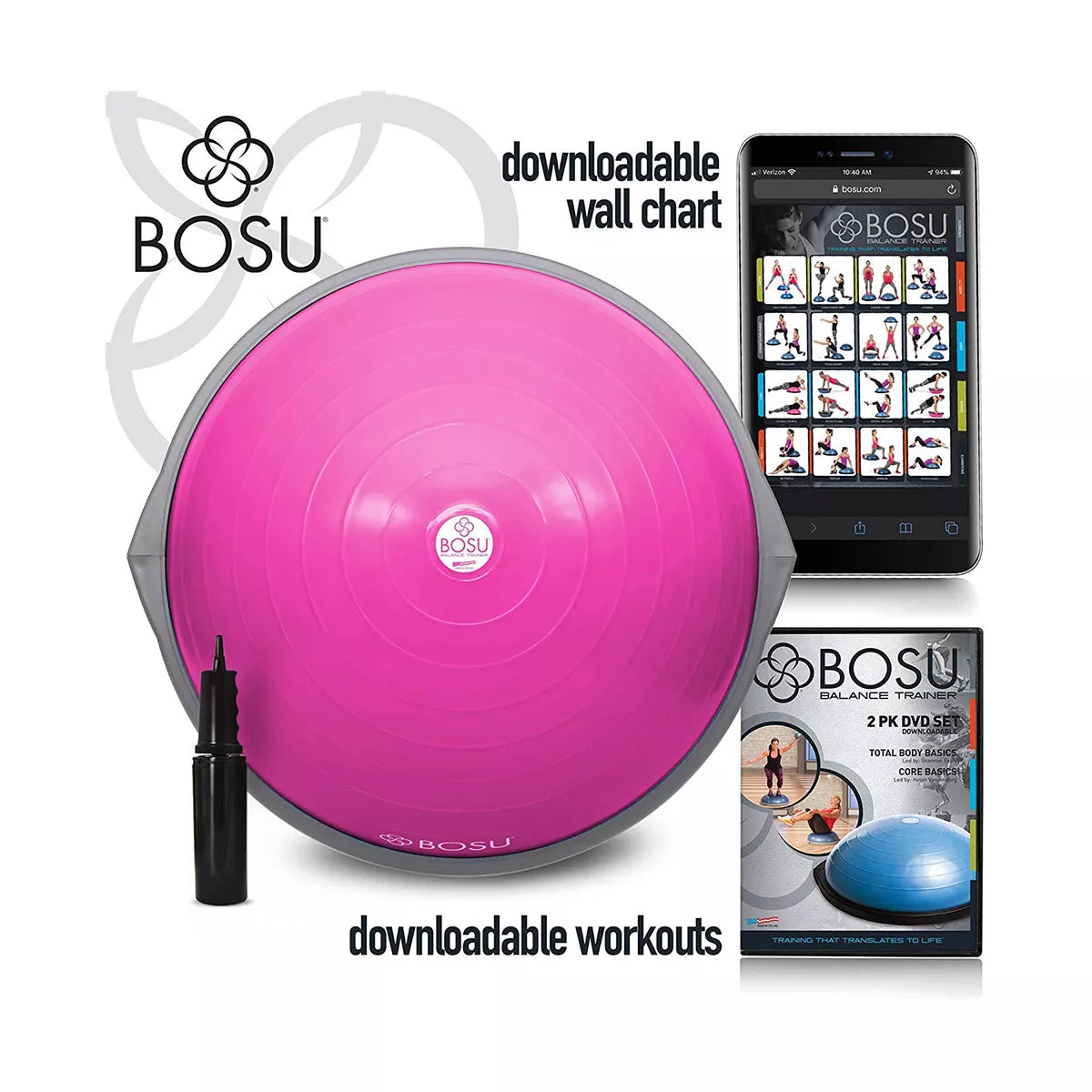 Bosu Multi Functional Home Gym 26" Original Balance Strength Trainer