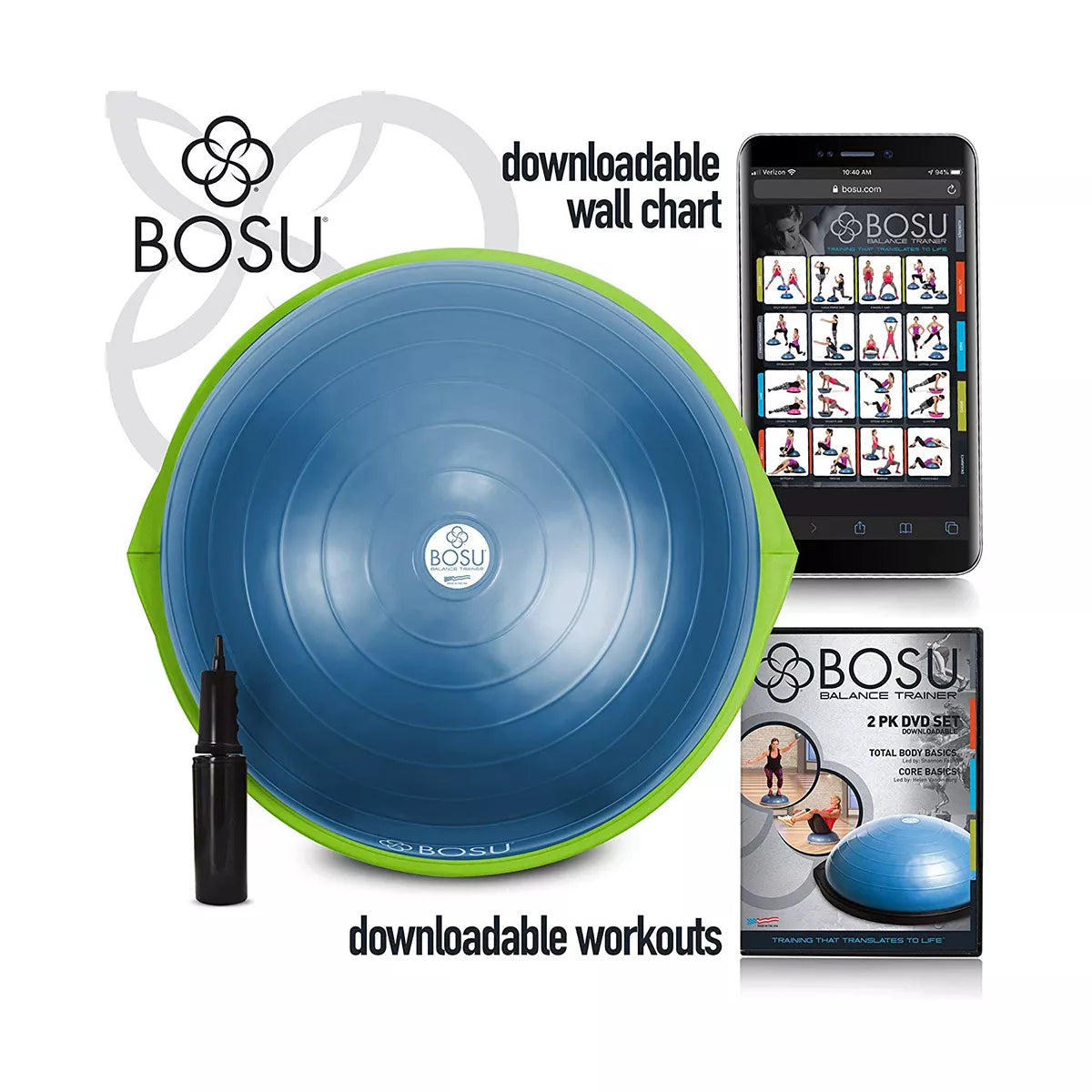 Bosu Multi Functional Home Gym 26" Original Balance Strength Trainer
