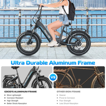 Electric Bike for Adults, Peak 1025W Mountain E Bike, 48V 13AH Removable Lithium-Ion Battery Ebikes, 20"X4.0" Fat Tire Electric Bicycles, 3A Fast Charge, 60 Miles Man Woman UL2849 Certified